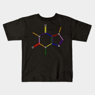 Caffeine Rainbow Molecule Chemistry Kids T-Shirt